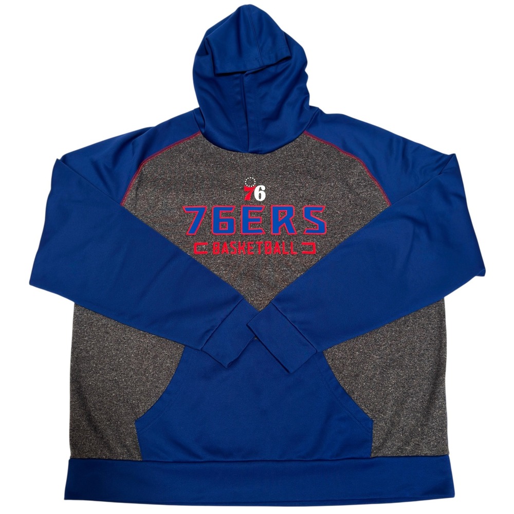 Fanatics Philadelphia 76ers Game Day Ready Hoodie Mens 2XL Blue Charcoal EUC